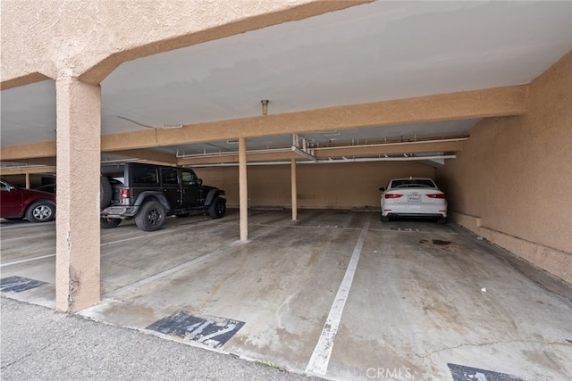 garage with a carport