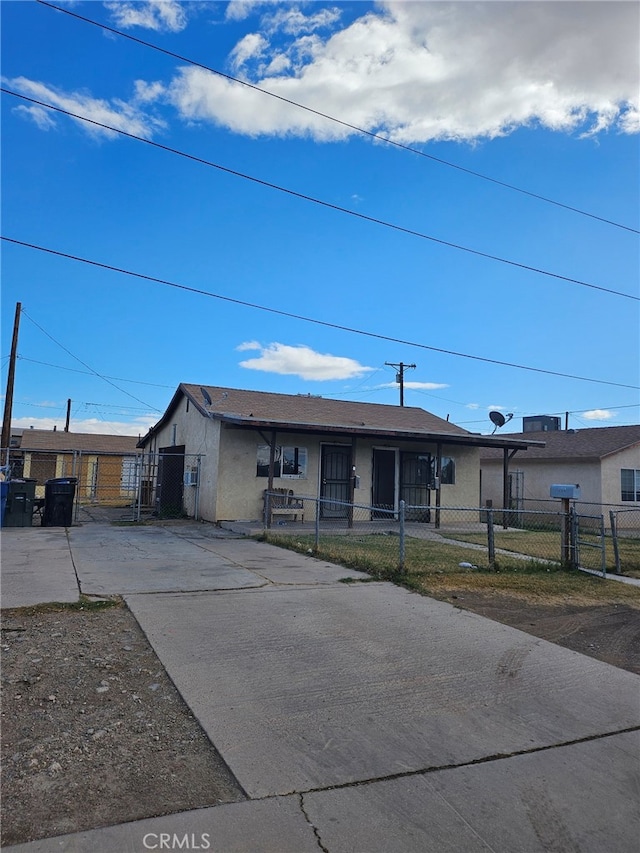 view of single story home