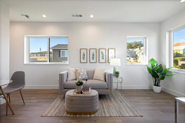 sitting room featuring wood-type flooring