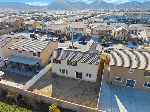 aerial view with a mountain view