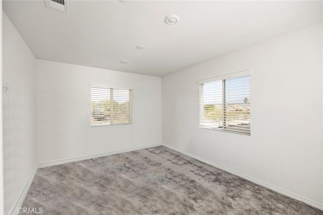 empty room with plenty of natural light and carpet flooring