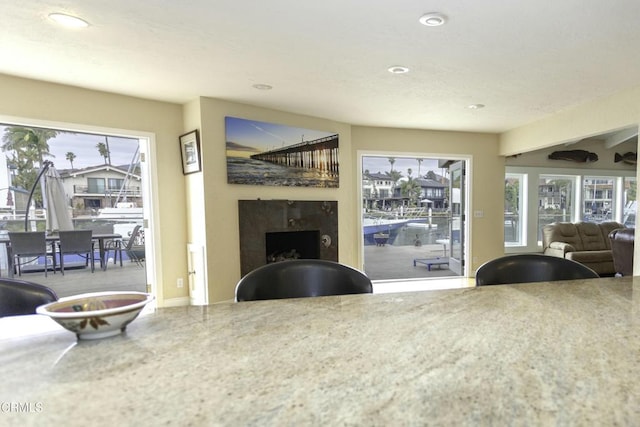 living room featuring a wealth of natural light
