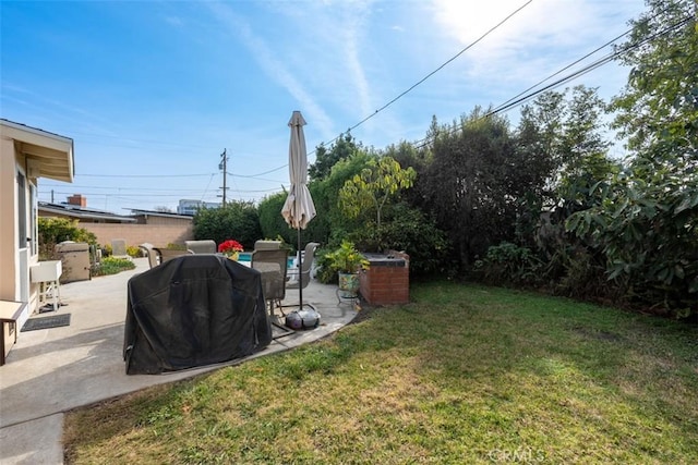 view of yard with a patio area