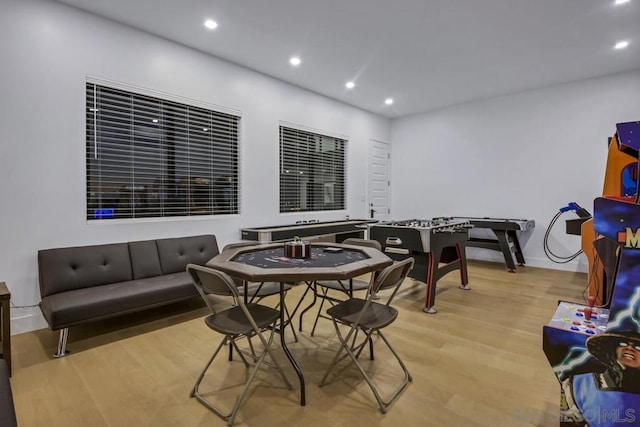 dining room with light hardwood / wood-style flooring