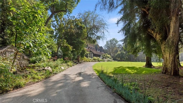 view of home's community featuring a lawn