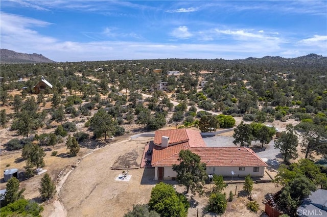 drone / aerial view with a mountain view