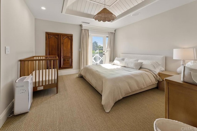 16625 Via Lago Azul, Rancho Santa Fe, CA 92067 - bedroom featuring access to outside, light colored carpet, and baseboards