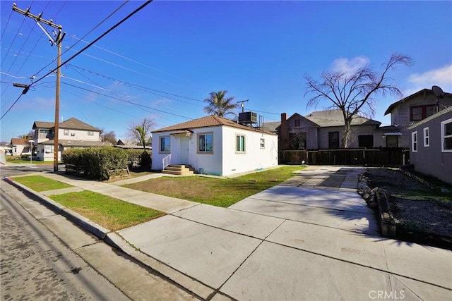 view of front of home featuring central AC