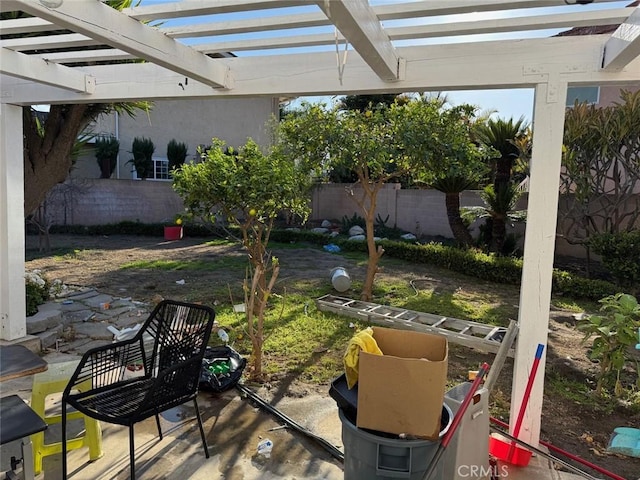 view of patio with a pergola