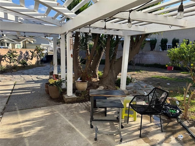 view of patio with a pergola