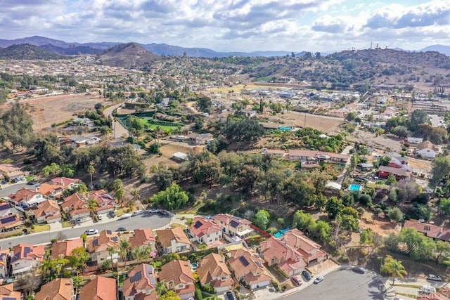 bird's eye view with a mountain view