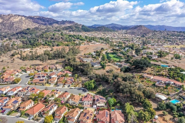 aerial view featuring a mountain view