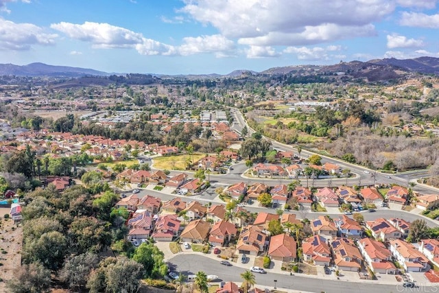 aerial view featuring a mountain view