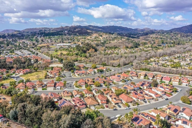 bird's eye view with a mountain view