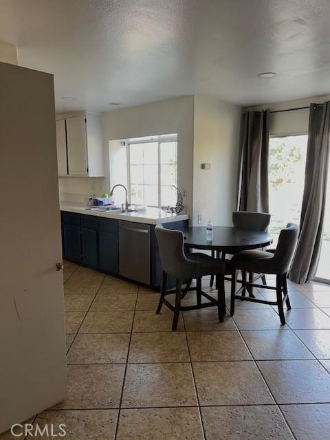 kitchen featuring white cabinetry, sink, a wealth of natural light, and dishwasher