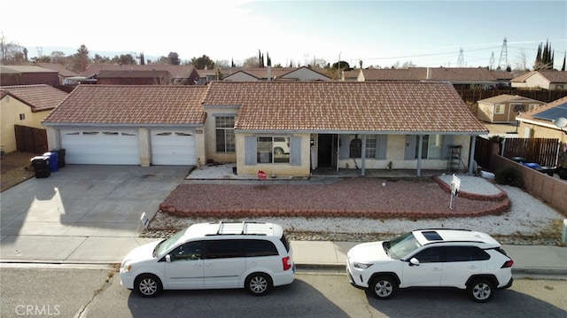 view of front of house with a garage