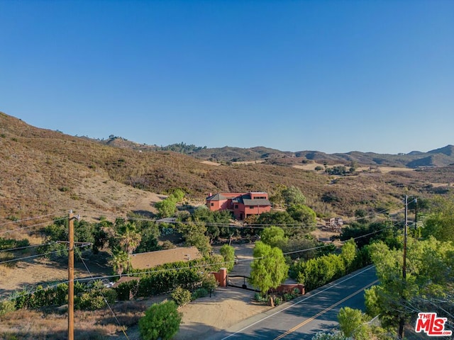 aerial view with a mountain view