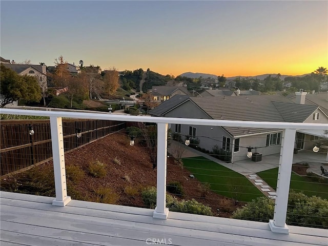 exterior space with a mountain view and central AC