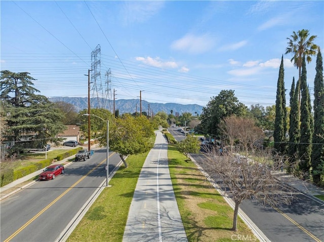 view of road featuring a mountain view