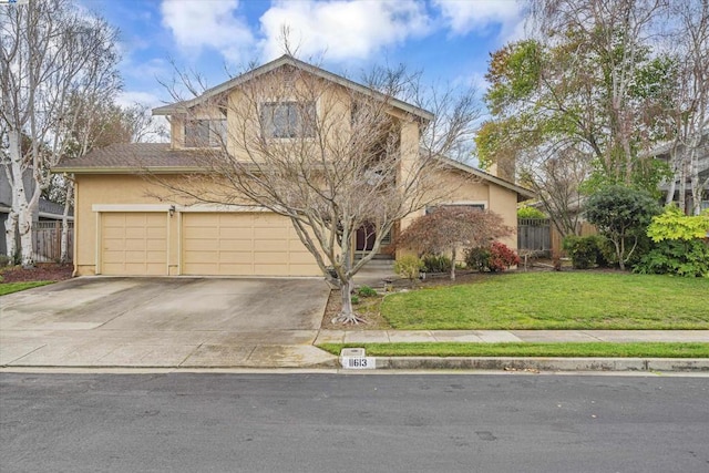 view of front of property with a front lawn