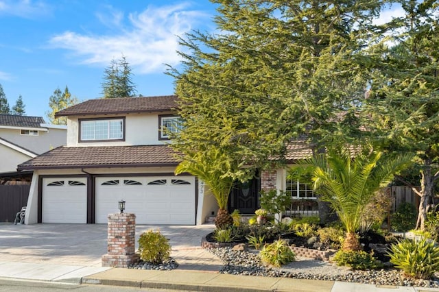 view of front of property featuring a garage