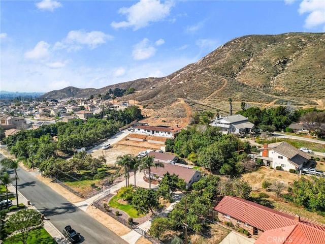 drone / aerial view with a mountain view