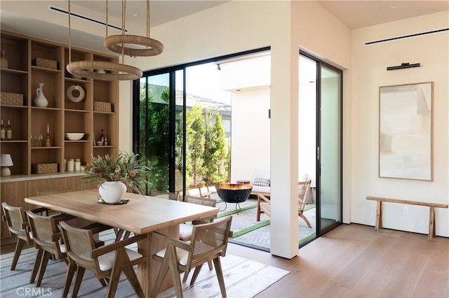 interior space with light hardwood / wood-style floors