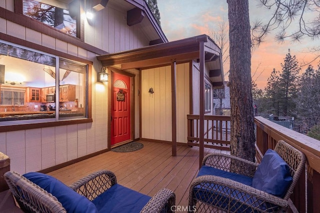 view of deck at dusk