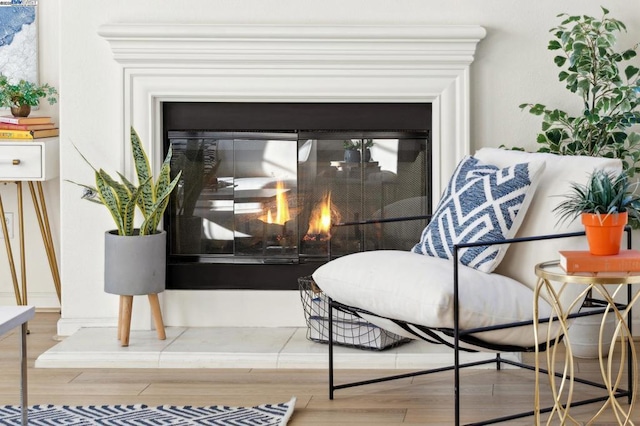 sitting room featuring hardwood / wood-style flooring