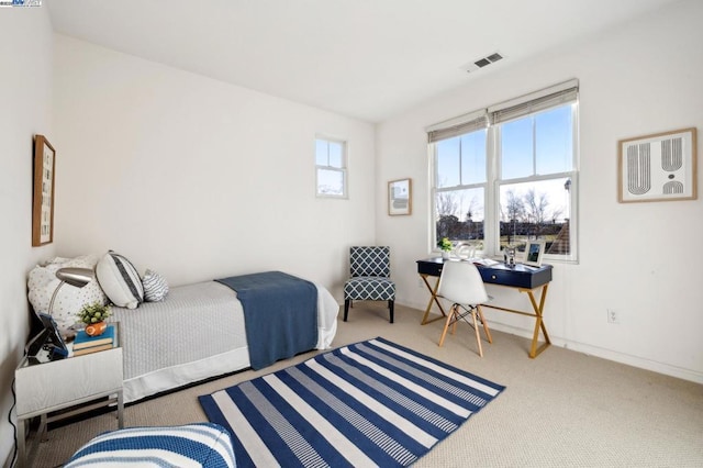 bedroom with carpet floors