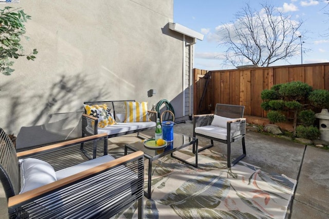 view of patio with outdoor lounge area