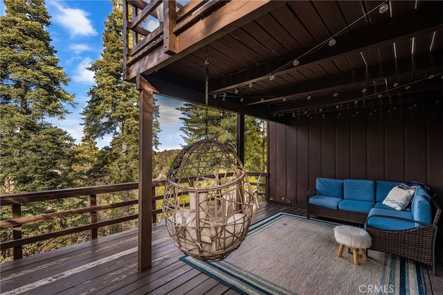 deck featuring an outdoor hangout area