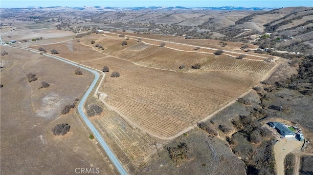 aerial view with a rural view