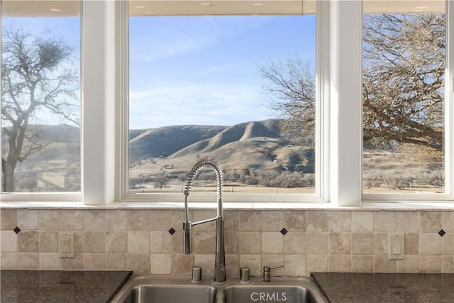 interior details with tasteful backsplash and sink