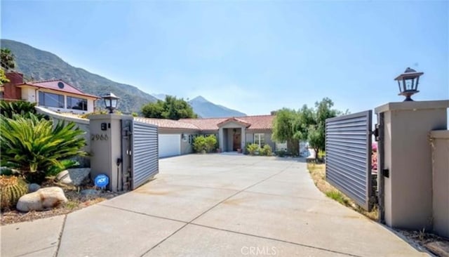 exterior space with a mountain view