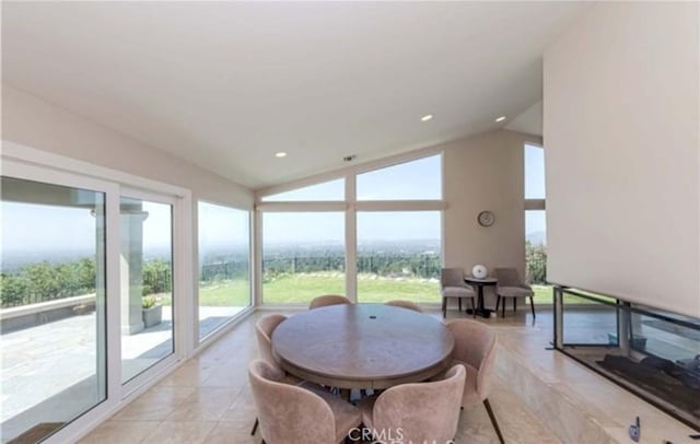 interior space featuring lofted ceiling and a wealth of natural light