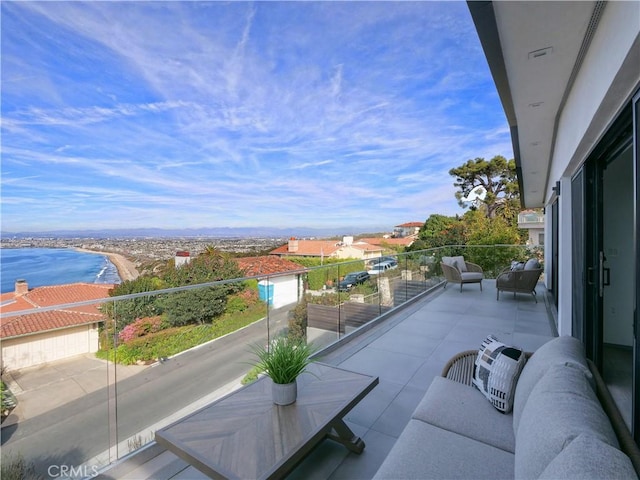 balcony with a water view