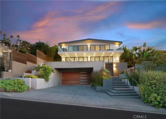 contemporary house with a garage