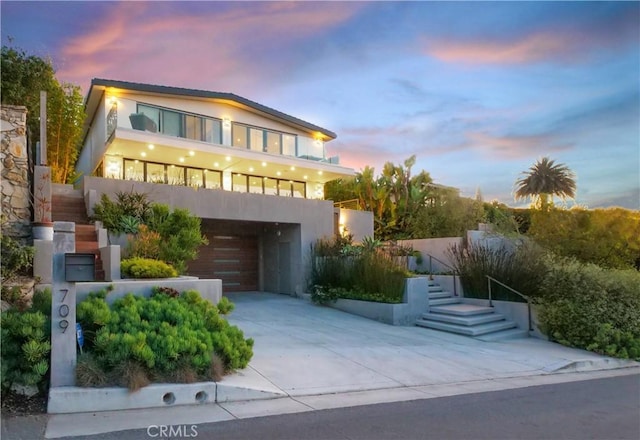 contemporary house with a garage