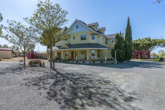 view of front of home with covered porch