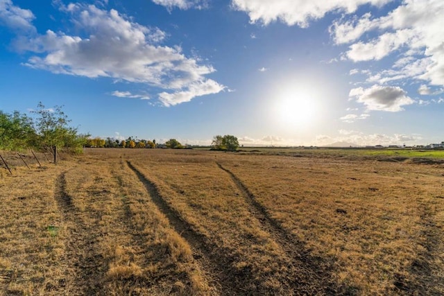 view of yard with a rural view