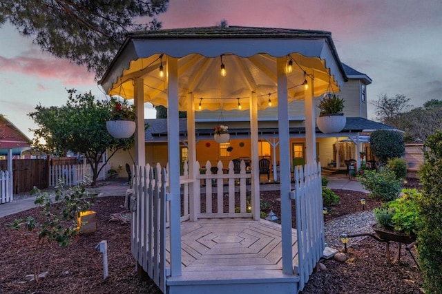 exterior space featuring a gazebo