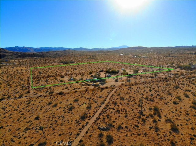 birds eye view of property featuring a mountain view