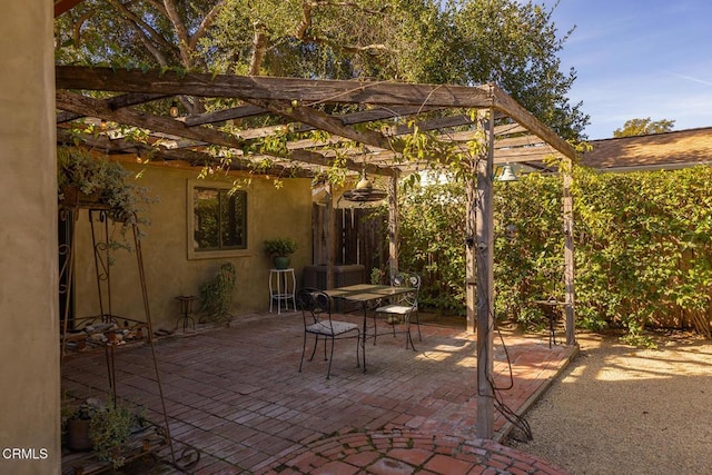 view of patio with a pergola