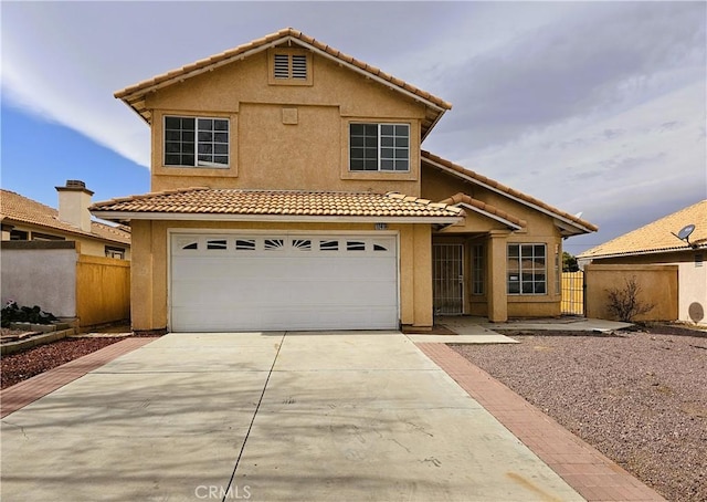 view of front of house with a garage