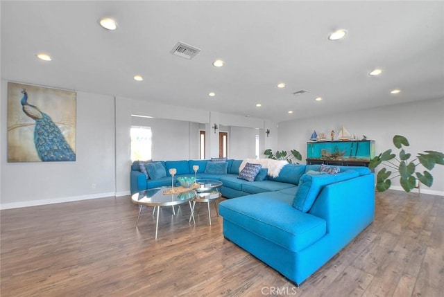 living room featuring hardwood / wood-style floors