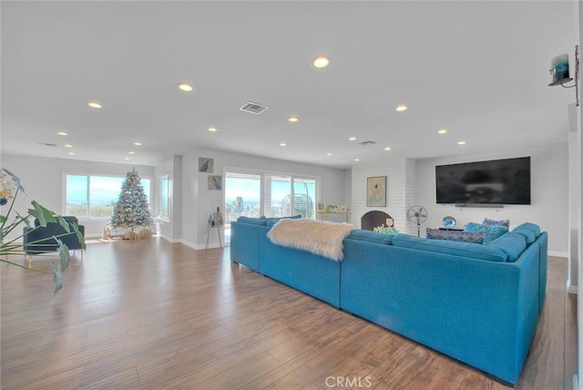 living room featuring hardwood / wood-style floors