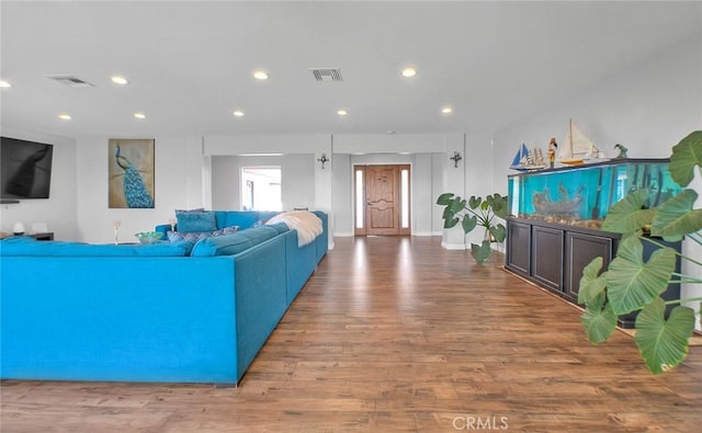 living room featuring light hardwood / wood-style floors