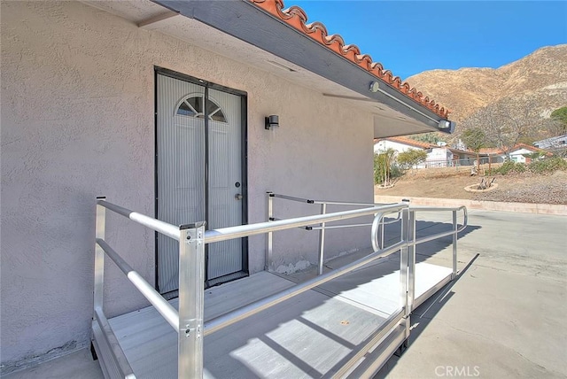 exterior space with a mountain view