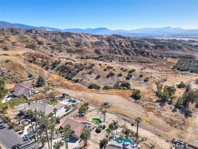 aerial view with a mountain view